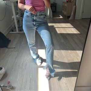 Zara high waist straight leg jeans